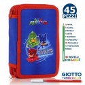 ASTUCCIO SCUOLA PJ MASKS MULTISCOMPARTO 3 ZIP PORTACOLORI PENNARELLI GIOTTO 45PZ