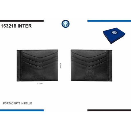 Porta carte di credito da uomo FC.INTER in vera pelle 9X11 C in confezio Regalo Prodotto Ufficiale