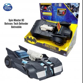 Batman Batmobile Tech Defender, veicolo trasformabile con lanciarazzi, giocattoli per bambini
