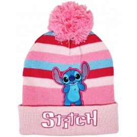 Disney Cappello Lilo e Stitch per Bambina Rosa Invernale Cappellino con Pon Pon Idea Regalo