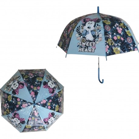Ombrello pioggia Disney Minnie con fiori a cupola lungo antivento automatico Bambina