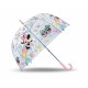 mbrello Manuale Cupola 46cm Trasparente Minnie Disney Antivento con Apertura di Sicurezza