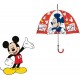  Ombrello Manuale Cupola 46cm Mickey Mouse Disney Antivento con Apertura di Sicurezza