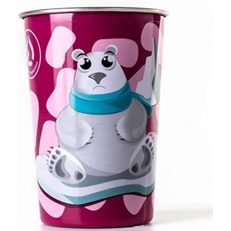 Bicchiere in acciaio 300 ml nella confezione "Orso Polare" Scuola Tempo Libero Bambini