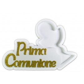 Scritta in Polistirolo Prima Comunione oro con Sweet Box Calice  Portaconfetti Portacaramelle