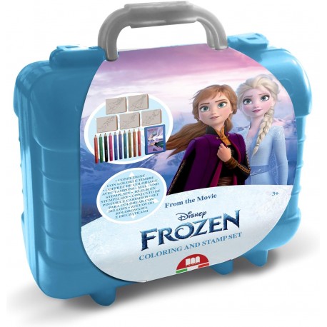 Disney Frozen Gioco Creativo Confezione Timbri in Legno Naturale e Gomma, Colore Blu Idea Regalo Bambina