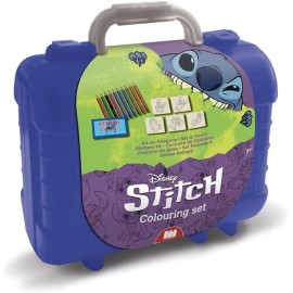 Disney Stitch Gioco Creativo Confezione Timbri in Legno Naturale e Gomma, Colore Blu Idea Regalo Bambina