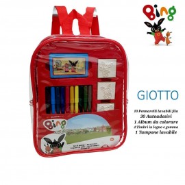  Zaino-Zainetto Bing il Coniglietto con colori Timbri Pennarelli Album da Colorare Giotto