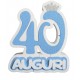 Numeri Compleanno-Anniversario Sagomati Polistirolo Auguri 40 con Coroncina33x33x6 cm Centro tavola Decorazione