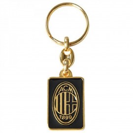 Portachiavi in metallo smaltato dorato con logo AC Milan Ufficiale Uomo Donna Casa Auto Moto ecc..