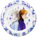 Piatto Piano Frozen Anna Elsa Disney Plastica microonde diam.22cm Bambina