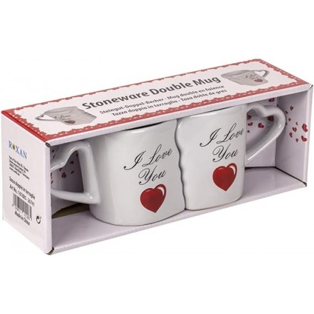 Tazze unite con manici Cuore I Love You pz-2 Idea Regalo San Valentino