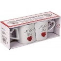 Tazze unite con manici Cuore I Love You pz-2 Idea Regalo San Valentino