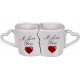 Tazze unite con manici Cuore I Love You pz-2 Idea Regalo San Valentino