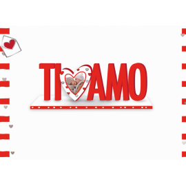 Cornice sagomata 3D Ti Amo per foto formato 9x7,50 idea regalo San Valentino