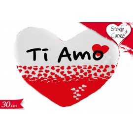 CUSCINO CUORE ROSSO TI AMO 40CM SAN VALENTINO AMORE REGALO D'AMORE