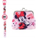 Set Regalo Disney Minnie - Orologio Digitale + Borsellino Portamonete: Idea Regalo Perfetta per Bambine!