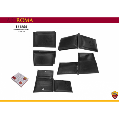 Portasoldi AS Roma Ufficiale Porta carte di credito con clip per contanti Porta tessere Porta documenti