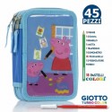 ASTUCCIO TRIPLO SCUOLA PEPPA PIG DISNEY 3 ZIP/CERNIERE PORTA COLORI GIOTTO 45pz