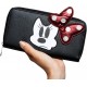 Portafoglio Donna Minnie Disney Angry Colore Nero con Fiocco 3D Idea Regalo 19x10cm