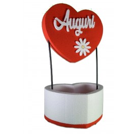 Mongolfiera Cuore Auguri Porta Confetti 43x23x19cm Porta cioccolatini i Decorazione Centro Tavola