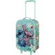  Trolley valigia Lilo & Stitch Trasporto a mano cabina bagaglio Semirigido borsa da viaggio 17 x 33 x 52 cm,