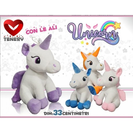  Peluche Unicorno Color 33cm- Alta Qualità idea Regalo Bambina