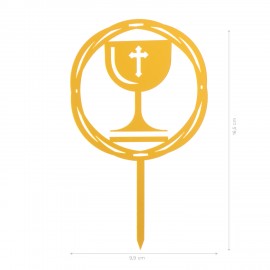 CAKE TOPPER LA MIA CRESIMA ORO PLEXIGLASS