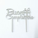 Cake Topper Compleanno in plexiglass specchiato - Silhouette Buon Compleanno Decorazione Torta