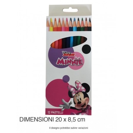 Pastelli Colorati Minnie Disney scatola da 12 pezzi. ideale come regalino fine festa compleanno