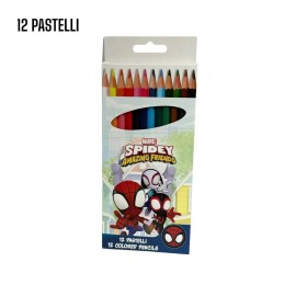 Pastelli Colorati Spidy Marvel scatola da 12 pezzi. ideale come regalino fine festa compleanno