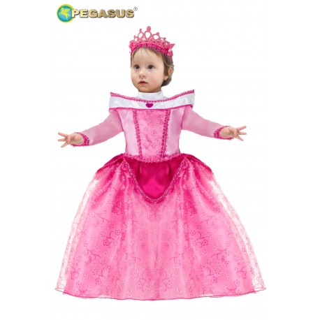 COSTUME VESTITO PRINCIPESSA AURORA ABITO TRAVESTIMENTO CARNEVALE BAMBINA