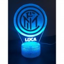 Lampada led FC.Inter Personalizzabile  plexiglass personalizzata Luce Notte idea regalo Calcio cm 20