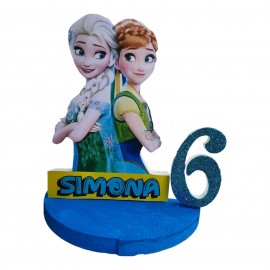 Sagoma Polistirolo Frozen Disney Anna e Elsa Personalizza con il nome e l'età Compleanno Festa Bambiana