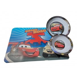 Set Tavola Disney Cars Setta McQueen - 3 Pezzi per Scuola e Tempo Libero Bambini !