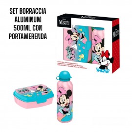 Set Borraccia in Alluminio e Portamerenda Minnie Disney per la Scuola e il Tempo Libero della Tua Bambina