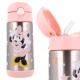 Borraccia in Alluminio con cannuccia Minnie Mouse Disney 530 ml apertura automatica Bambino