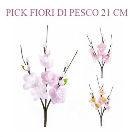 Fiore Artificiale Set da 3 pz - Ramo di Pesco Grande - Pezzi da 21 cm Decorazioni