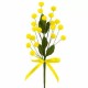 Fiore Artificiale Decorativo - Mimosa Pick con Fiocco - Giallo - 19 cm