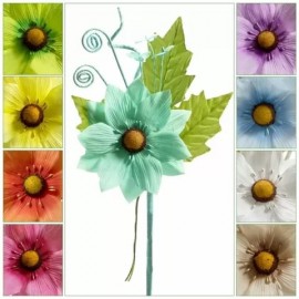 Stupendo 9 Fiore Pick Margherita con stelo colori Ass. Ideale per Decorare Sacchettini, Scatole Bomboniera - Dimensioni 25 cm