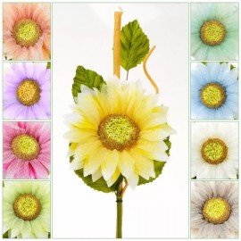 Fiori Artificiali Assortimento di 9 pz- Colori Assortiti - Fiore di Gerbera da 25 cm