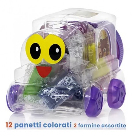 Barattolo di Plastilina Civetta da 150 gr  con 15 pz assortiti di colore +4 formine