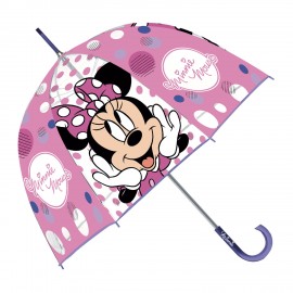 Ombrello Manuale Cupola 46cm Minnie Mouse Disney Antivento con Apertura di Sicurezza
