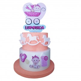 "Torta Scenografica in Polistirolo per Nascita-Battesimo :Bambina Decorazione Personalizzabile per Tavola Eventi Bambini"