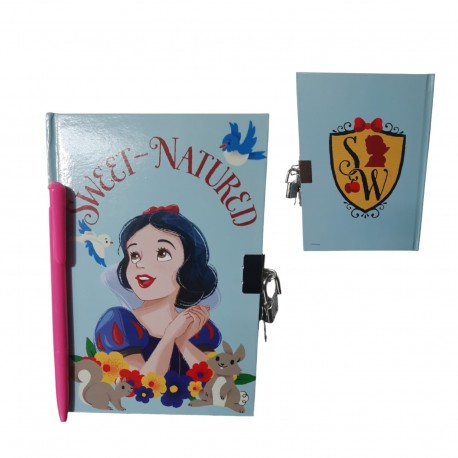 Diario segreto Principesse Biancaneve Disney con lucchetto e penna idea Regalo Bambina 18x13cm