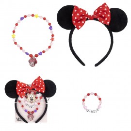Set 3 Pezzi Minnie Mouse Disney - Accessori Moda e per Capelli Bambina
