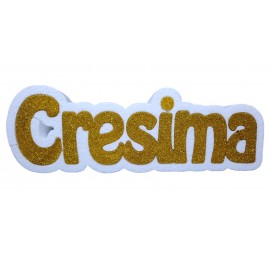 Scritta "La Mia Cresima" in Polistirolo - Colore Oro Glitter