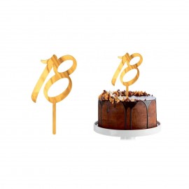 Cake Topper Auguri in Plexiglass Specchiato - Silhouette Compleanno Scintillante per Decorare la Torta"