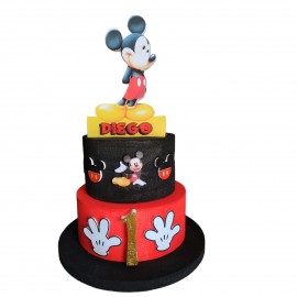 Torta Scenografica Mickey Disney Topolino  -Personalizzata con Nome e Numero per Compleanni Magici