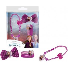 Accessori per Capelli con Collana Frozen Anna Elsa Disney - Confezione Regalo Bambina